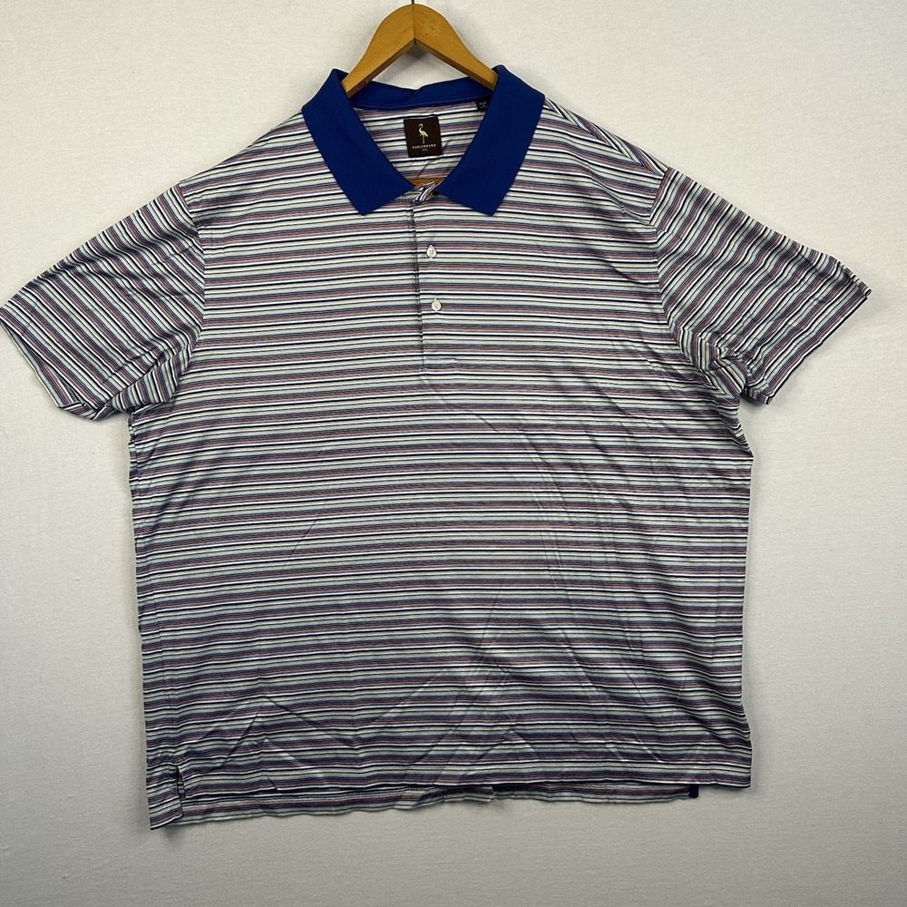 TailorByrd Men's 2XL Polo 100% Egyptian Cotton‎ Striped